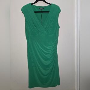 Green Draped Ralph Lauren Women Dress 16 NWT